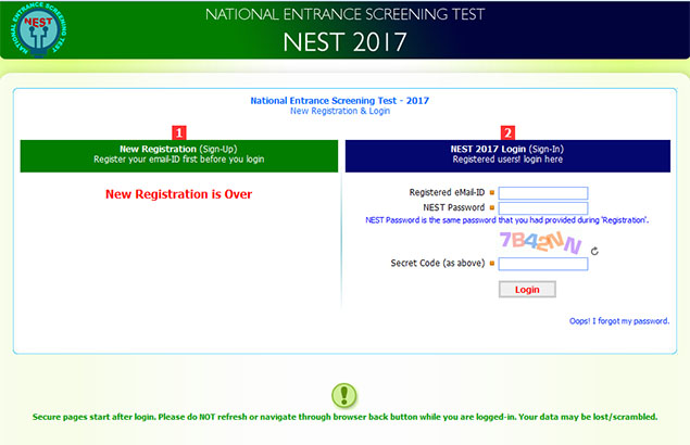 NEST 2017 Admit Card