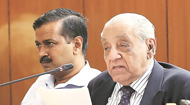 Kejriwal with AG Noorani