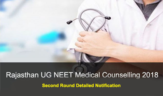 Rajasthan UG NEET 2018 Second Round Counseling Schedule