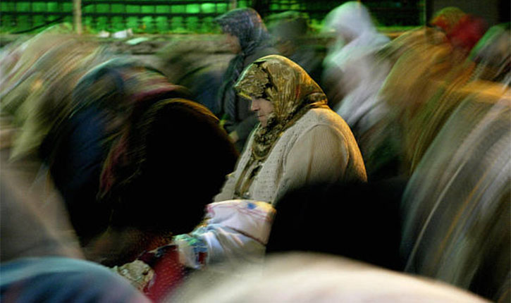 Muslim Women Worship in Mosque