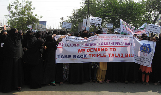Protest against triple talaq