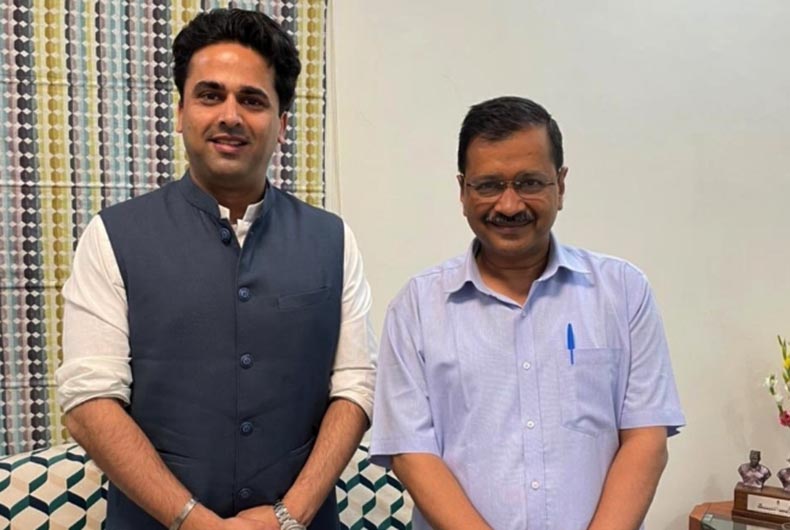 Faisal Patel with Kejriwal