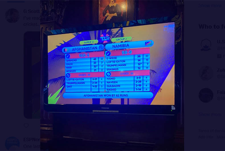 Afghanistan vs Namibia score