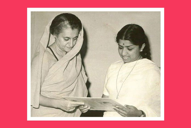 Lata with Gandhi