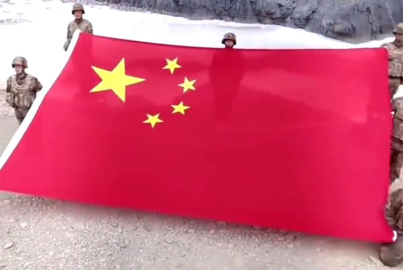 Chinese Flag in Galwan