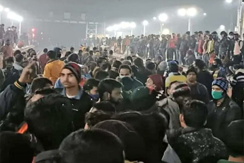 Protest over RRB NTPC