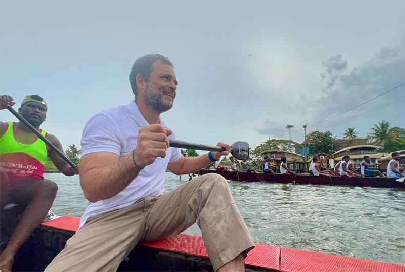 On 12th day, snake boat adds historic colour to Rahul Gandhi's Bharat Jodo Yatra