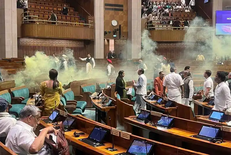 Two ‘acquaintances’ of BJP MP enter Parliament, hurl gas cans in Lok Sabha