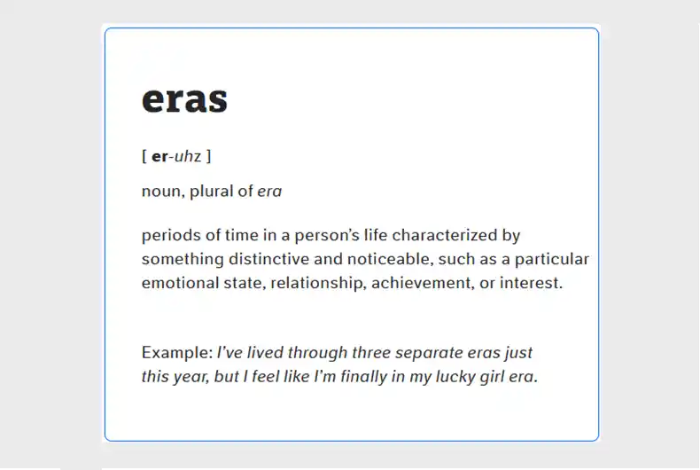 'Eras' named inaugural 2023 vibe of the year