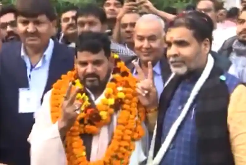 Brij Bhushan Sharan Singh's aide elected WFI Chief; Ace wrestlers protest