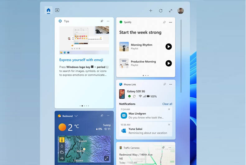 Microsoft Windows 11 added with Spotify, Phone Link widgets