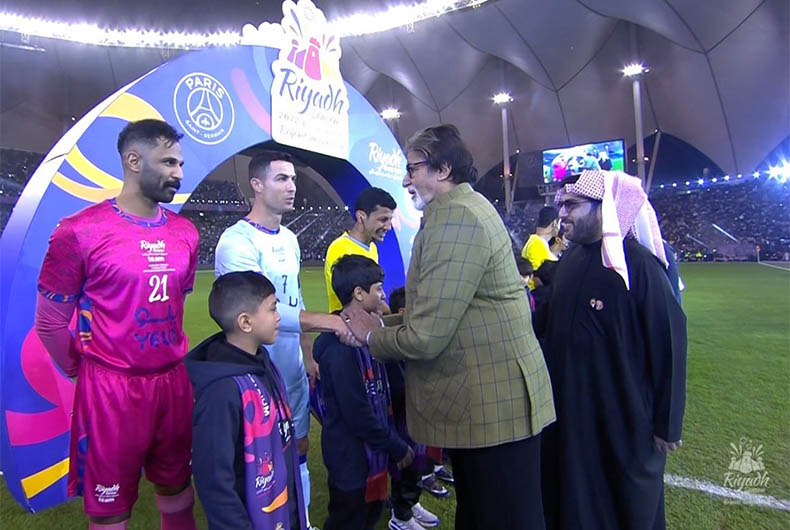 'An evening in Riyadh...': Big B thrilled watching Ronaldo, Messi and Mbappe playing together