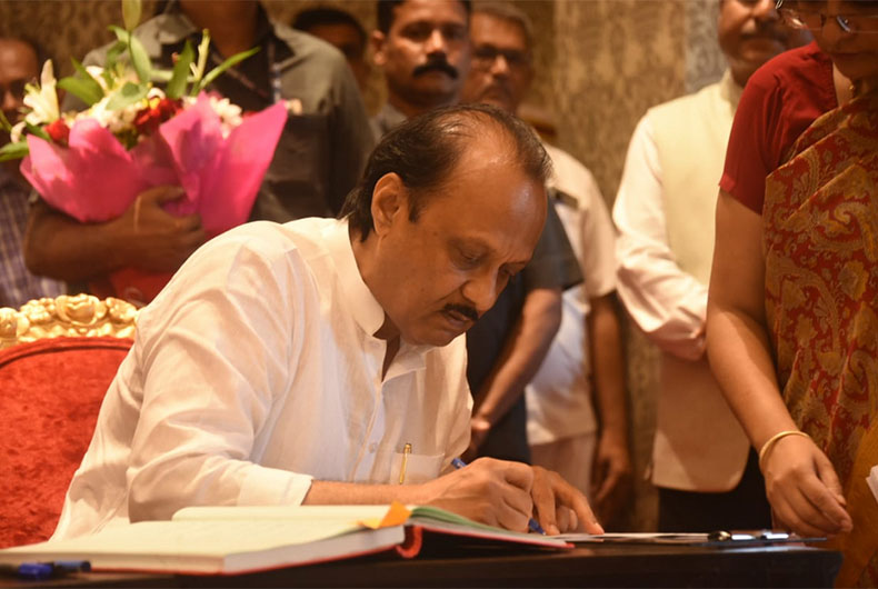 Ajit Pawar takes oath as Maha Dy CM after splitting NCP