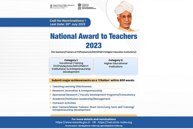 Nomination Open For National Award To Teachers 2023 Ummid
