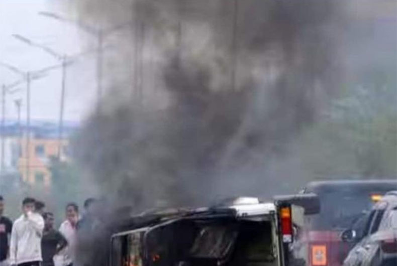 Manipur: 8-yr-old injured in shoot-out, mother dead as mob torch ambulance
