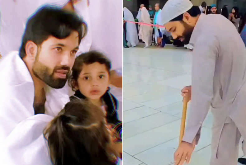 Viral Video: Pak Cricketer Rizwan spotted cleaning Mataf area of Haram