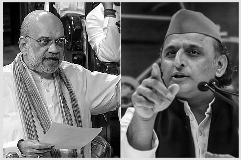 Watch: Akhilesh’s cryptic response to Amit Shah’s ‘Hindu Terrorist’ speech