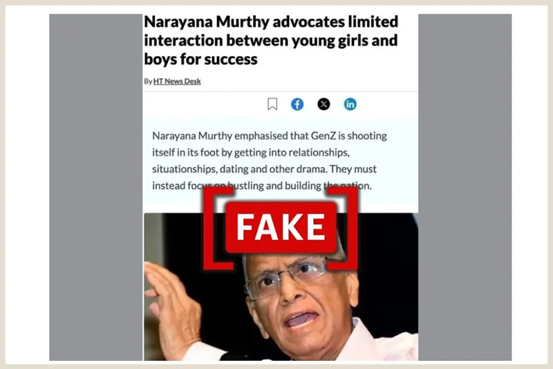 Fact Check: Narayana Murthy's advice to young girls, boys which actually is not