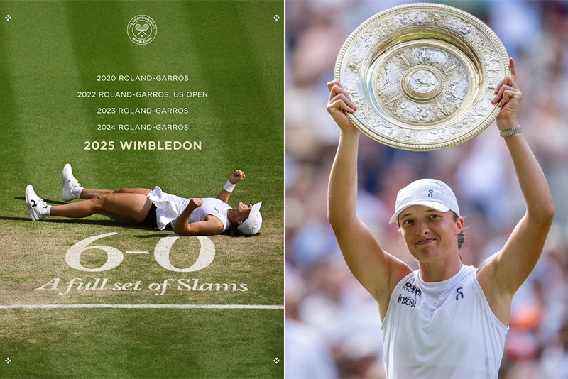 Iga Swiatek Lifts Wimbledon 2025 Women's Singles Trophy