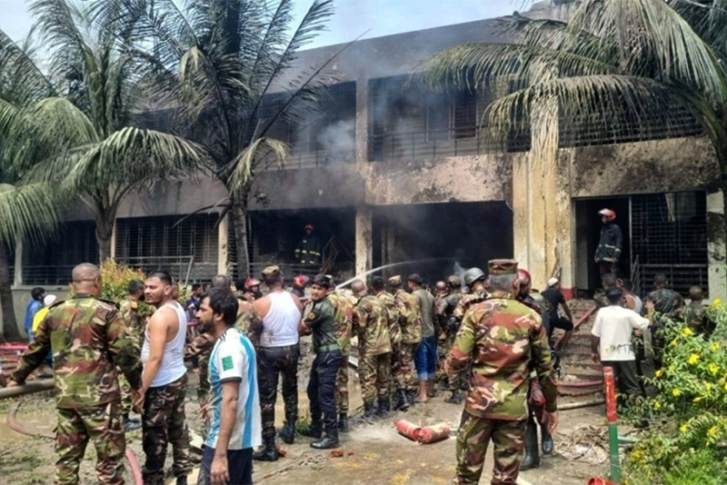 Bangladesh Air Force plane crashes into school campus, 19 killed