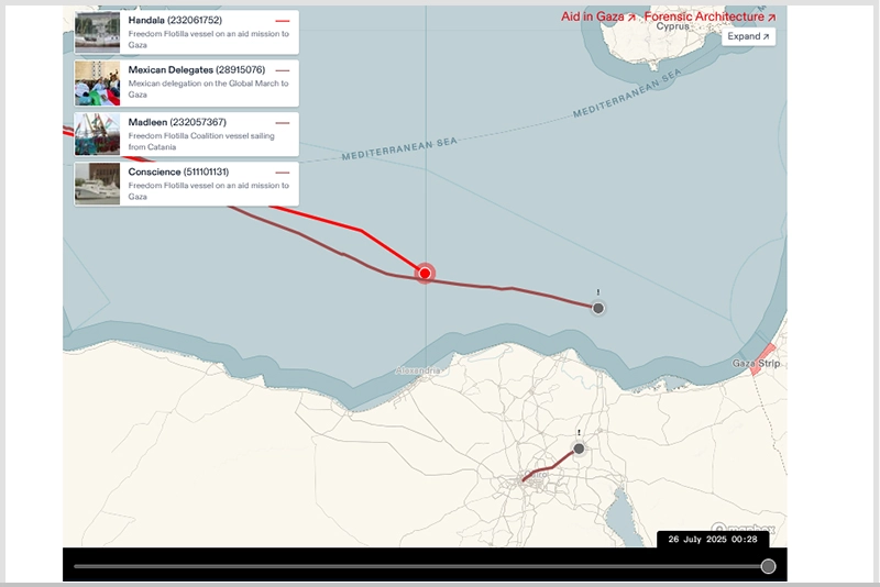 Aid ship Handala approaches Gaza