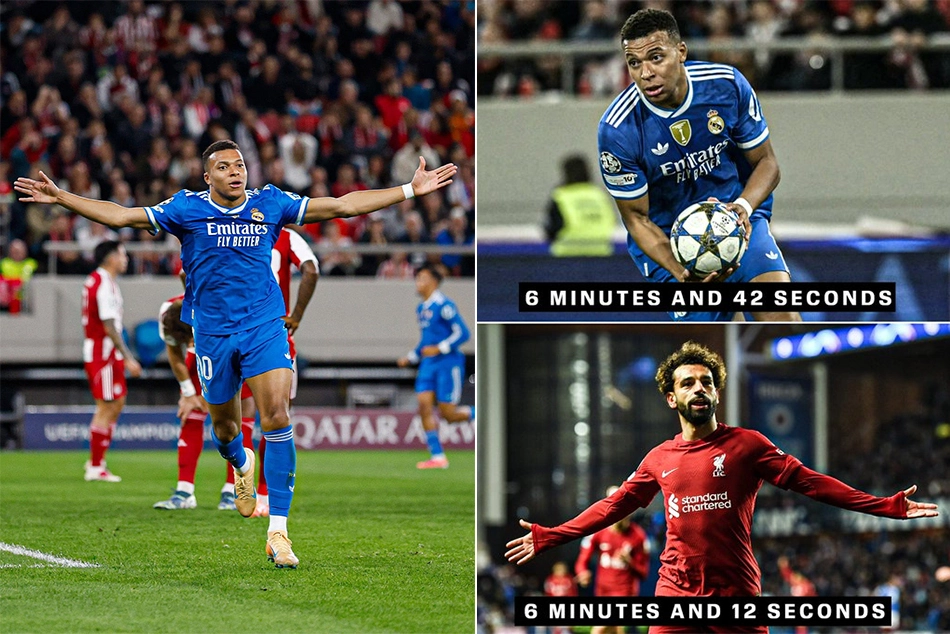 Mbappe shines with 2nd fastest hat trick in Champions League